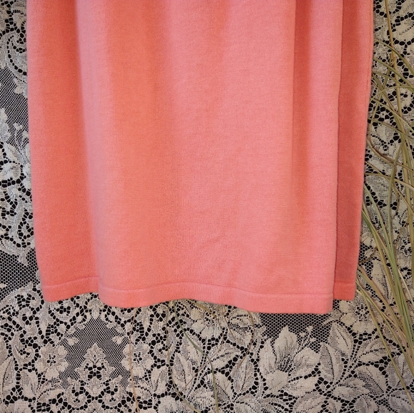 Storybook Knits orange beige coordinating knit dress cardigan beads embroidery - Picture 10 of 11